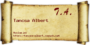 Tancsa Albert névjegykártya
